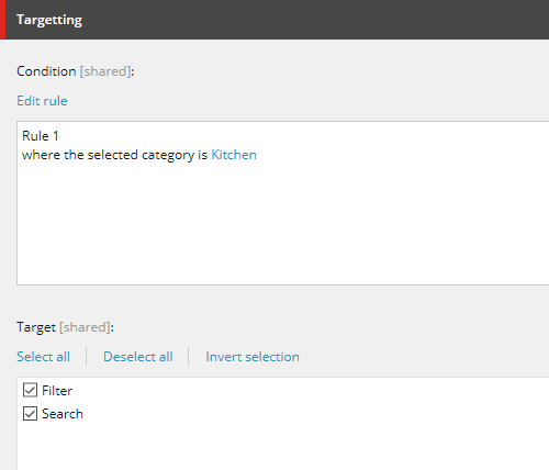 Facet targeting configuration